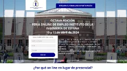 Captura de imagen de la web de la Feria Virtual de Empleo de Ingeniera.
