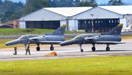 Aviones TC-12 Kfir biplaza de la Fuerza Aeroespacial Colombiana. 