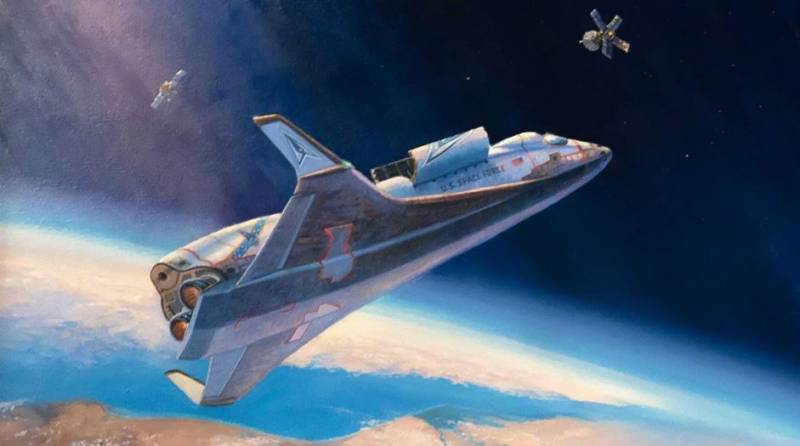 Concepto de caza espacial de la US Space Force. Concepto de caza espacial de la US Space Force.
