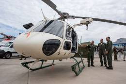 El helicptero H125 durante el acto de entrega (Airbus Helicopters)