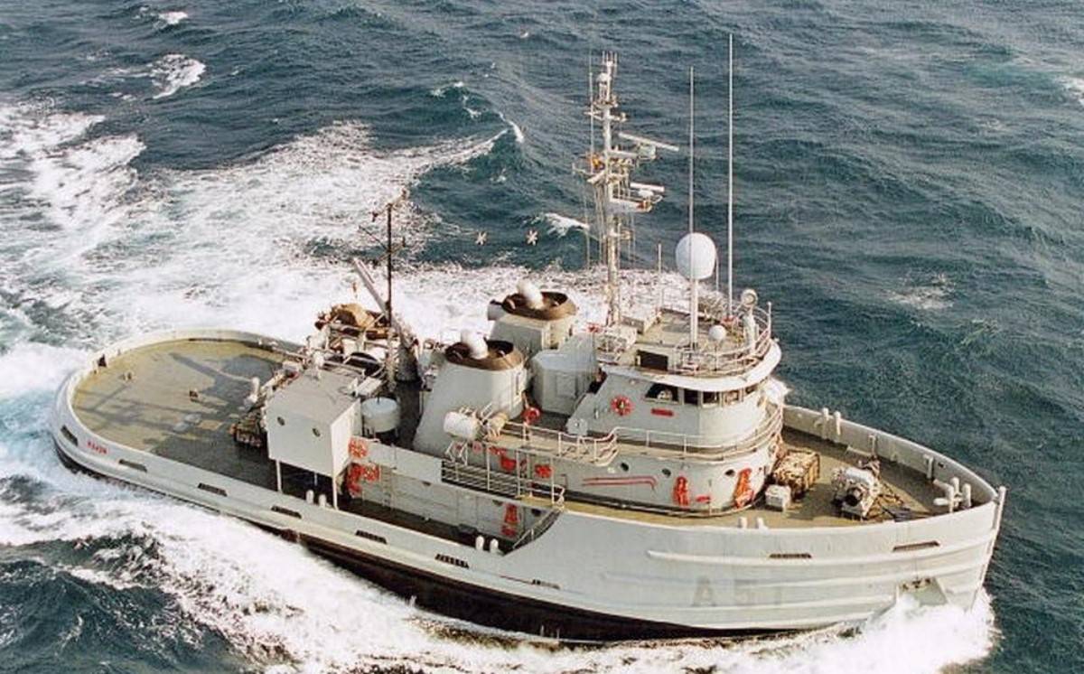 El remolcador de altura “Mahón”. (foto Armada española) El remolcador de altura “Mahón”. (foto Armada española)