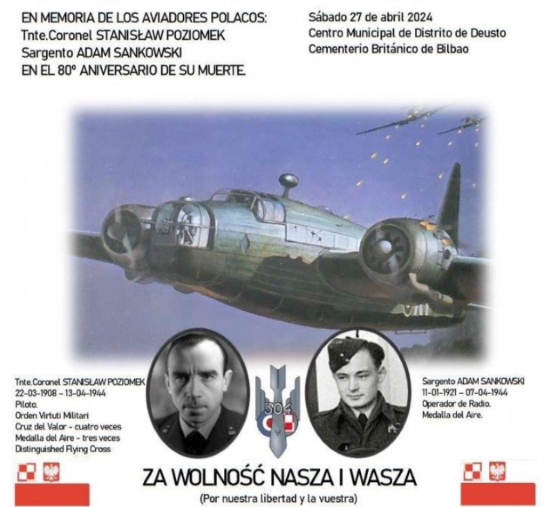 Imagen de los dos pilotos polacos y un Vickers “Wellington”. (foto Poland First to Fight) Imagen de los dos pilotos polacos y un Vickers “Wellington”. (foto Poland First to Fight)