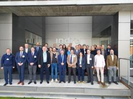 Participantes en el programa REACT (Responsive Electronic Attack for Cooperative Tasks) gestionado por OCCAR en la sede de Indra en Torrejn de Ardoz el pasado mes de marzo (OCCAR)