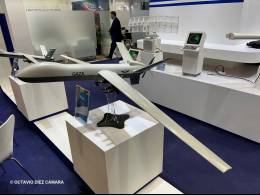 En DSA hemos visto una maqueta del nuevo dron de ataque Gaza de Ir�n. (Octavio D�ez C�mara)