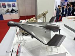 L�neas generales de la maqueta 1:2 de la munici�n merodeadora anti radiaci�n FL300A presentada recientemente por la compa��a Norinco.   (Octavio D�ez C�mara)