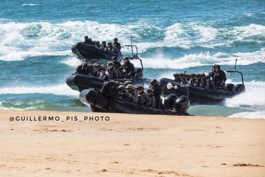 Para este ejercicio además de para la revista Naval, parte del Grupo Expedicionario de Combate "Dedalo24" fue trasladado desde Rota hasta las costas Asturianas.