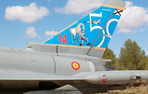 Cola de uno de los Eurofighter del Ala 14, especialmente pintada, aparato que podremos ver en el evento. (foto Ala 14)