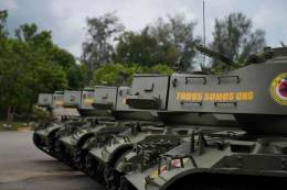 Tanques ligeros M41A1 Walker Bulldog del Batalln Blindado 27 de Febrero. (Foto: ERD)