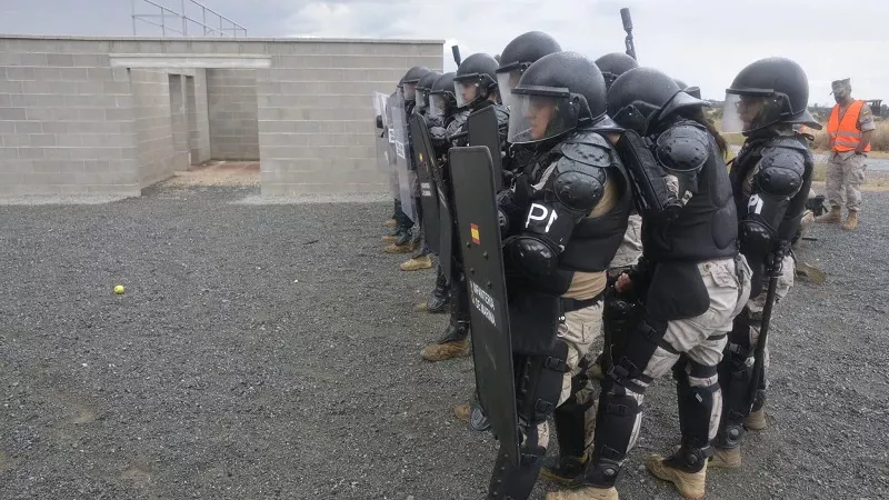 Soldados uniformados durante el ejercicio CRC.