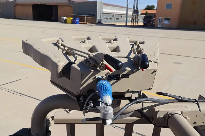 El VMOE del EZAPAC cuenta con tres sistemas de fumígenos o Rosy Rapid Obscuring System (ROSY) de la firma Rheinmetall. Foto: Julio Maíz