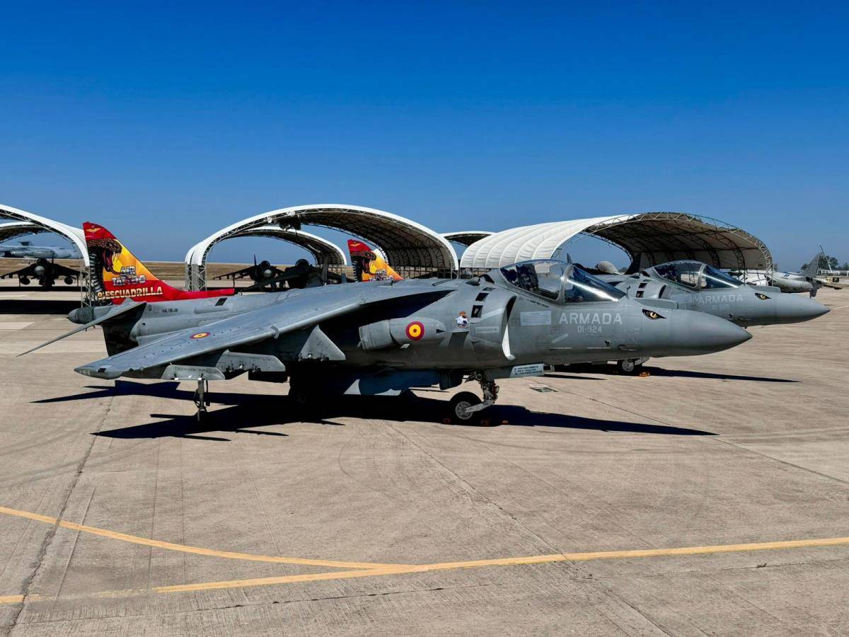 Los dos AV-8B que participaron en el Air Tatoo. (Foto FLOAN) Los dos AV-8B que participaron en el Air Tatoo. (Foto FLOAN)
