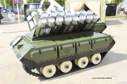 El UGV rob�tico Impulse-KPTM es un reciente dise�o de Rusia que se ha adaptado al rol de minador con artefactos contra personal y contracarro. (Octavio D�ez C�mara) 