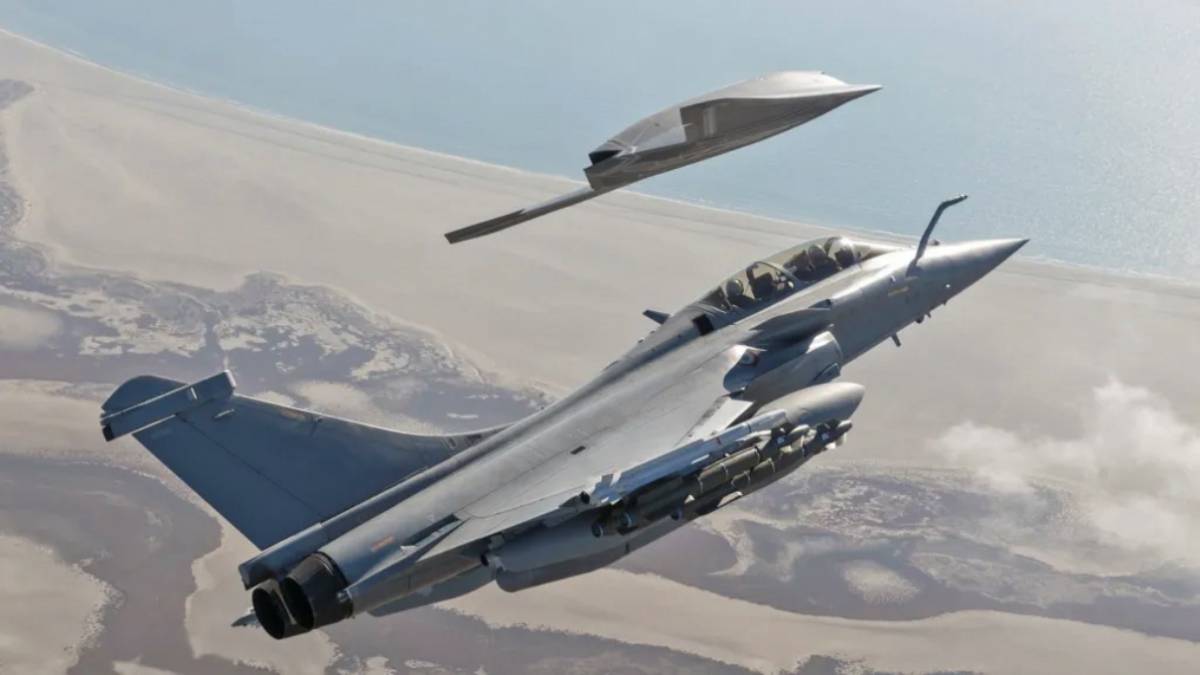 Se prevé que los futuros Rafale F5 operen con un nuevo dron furtivo de combate derivado del Neuron. (Dassault Aviation) Se prevé que los futuros Rafale F5 operen con un nuevo dron furtivo de combate derivado del Neuron. (Dassault Aviation)