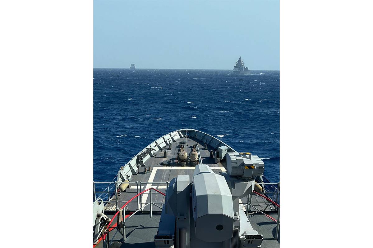 Patrullero ‘Vigía’ durante seguimiento a buques rusos. Patrullero ‘Vigía’ durante seguimiento a buques rusos.