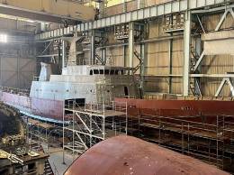 El patrullero ocenico clase Maca P-75 " Mangaratiba en construccin.