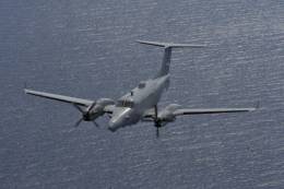 El Beechcraft Super King Air 350ER SPYDR italiano que volar� sobre los cielos de Espa�a. (foto AMI)