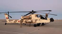 Uno de los helicpteros Apache AH-64E V6 de la Fuerza Area de Marruecos.