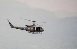 Un helicptero UH-1H de la Fuerza Area de El Salvador.