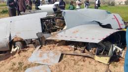 Los restos del AKINCI derribado sobre Libia. (X @Oded121351)