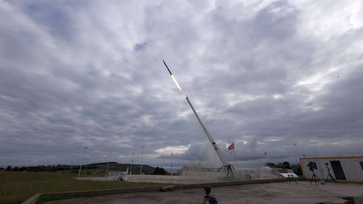 El sistema GÖKTAN en el momento del lanzamiento. (ASELSAN) El sistema GÖKTAN en el momento del lanzamiento. (ASELSAN)
