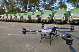 Entrega de nuevos camiones y un dron para las Fuerzas Armadas de Repblica Dominicana. 