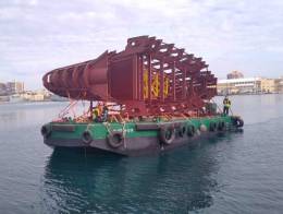 La estructura del S82 cuando lleg a las instalaciones de Navantia en 2021.