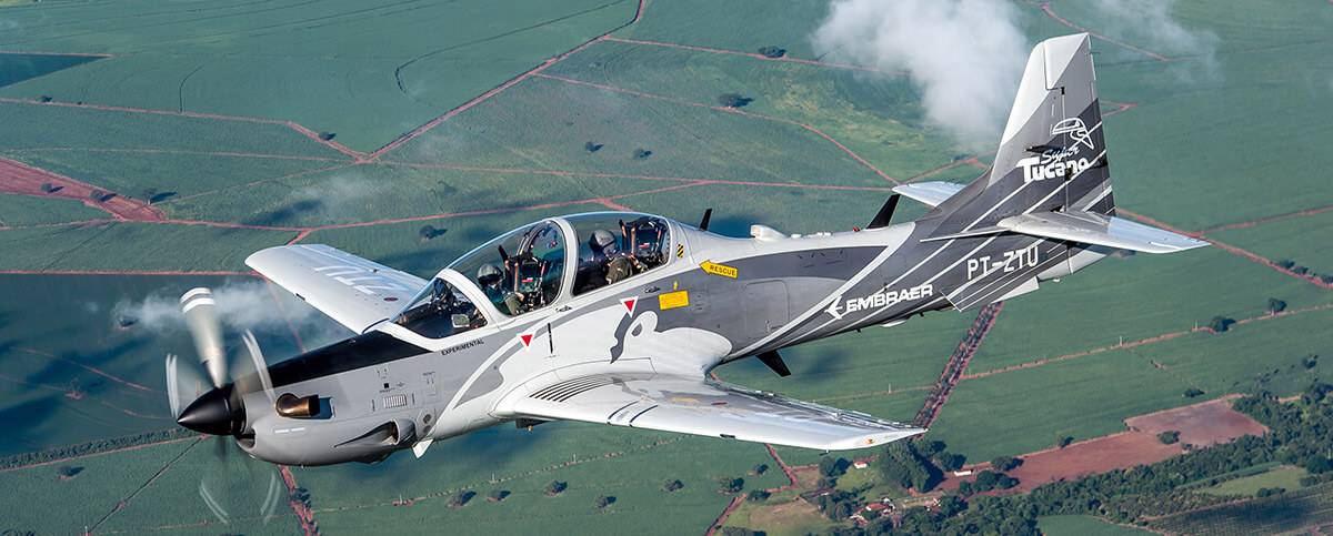 Un Embraer A-29N Super Tucano como los que acaba de comprar Panam.