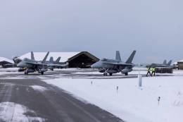 Aviones de combate F-18 de la Fuerza Area de Finlandia. (foto: Ministerio de Defensa de Finlandia)