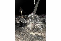 Restos del dron maliense derribado.