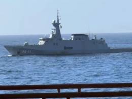 Patrullero ocenico Guaiquer (PO-11) de la Armada de Venezuela fotografiado desde el buque FPSO Prosperity. 