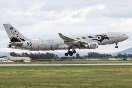 El A330-200 MRTT de la Real Fuerza A�rea Saudita, con decoraci�n especial, que llegaba a Mor�n el pasado 16 de abril. (Foto Ruben Galindo)