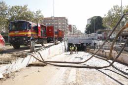 Uno de los camiones desplegados por la UME en Valencia (UME)