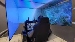 Uno de los simuladores de F-16 de la Fuerza Area Argentina.