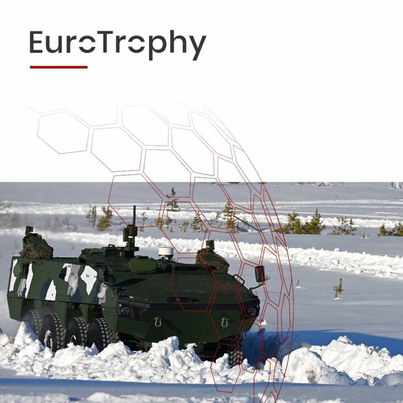 El AMV de Patria con el sistema de protección activa Trophy (EuroTrophy) El AMV de Patria con el sistema de protección activa Trophy (EuroTrophy)