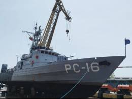 Patrullero de combate misilstico AB Victoria (PC-16) en dique seco. (Foto: Armada de Venezuela)