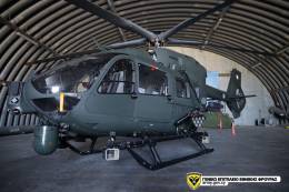 Uno de los H145M de la Guardia Nacional de Chipre presentados en Pafos. (foto Guardia Nacional de Chipre)