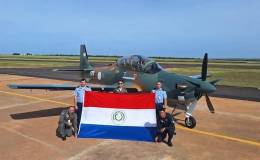 Uno de los nuevos A-29 Sper Tucano de la Fuerza Area Paraguaya.