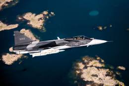 Gripen NG de la versin monoplaza E. (foto Saab)