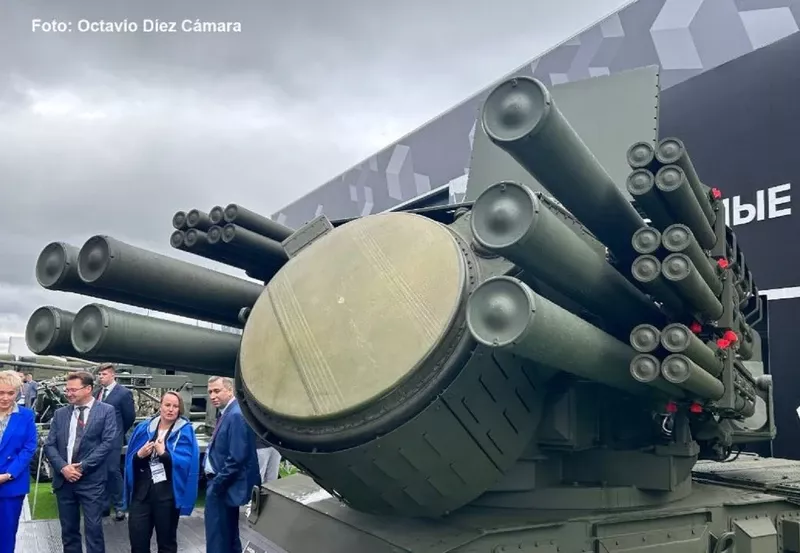 El sistema Pantsir-SMD-E ruso puede lanzar veinticuatro mini misiles antidrn. Foto: Octavio Dez Cmara