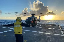 El Airbus H135 operando en la cubierta de un Patrullero Oce�nico.