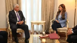 El presidente de Panam Jos Ral Mulino junto a la secretara de Seguridad Nacional de EE. UU. Kristi Noem. Foto: Palacio de Las Garzas