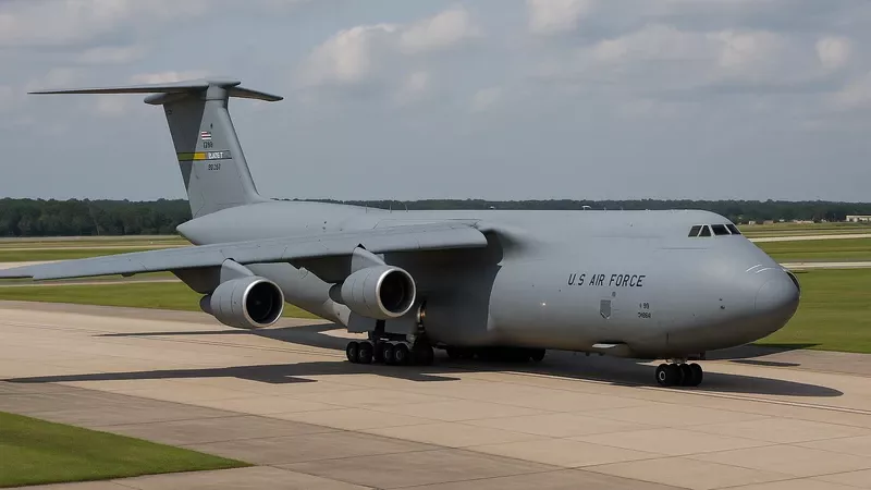Un C-5M Super Galaxy de la USAF. Foto: IA Un C-5M Super Galaxy de la USAF. Foto: IA