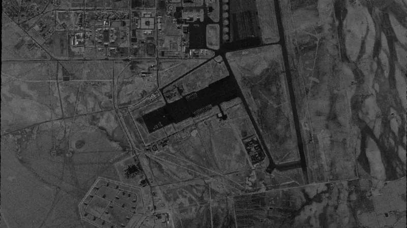 Vista satelital de un cementerio de aviones en la base area de Ben Guerir (Marruecos).