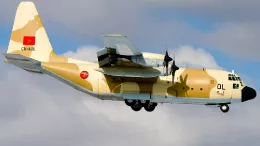 Un avi�n de transporte C-130 H�rcules de la Real Fuerza A�rea de Marruecos.