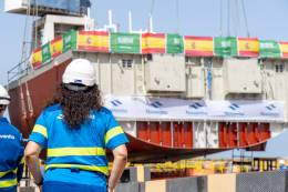 El acto de puesta de quilla de la primera de las corbetas del segundo pedido (Navantia)
