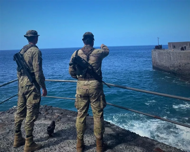 Personal del Grupo Tctico Canarias en la isla de La Palma. Foto: Ejrcito de Tierra