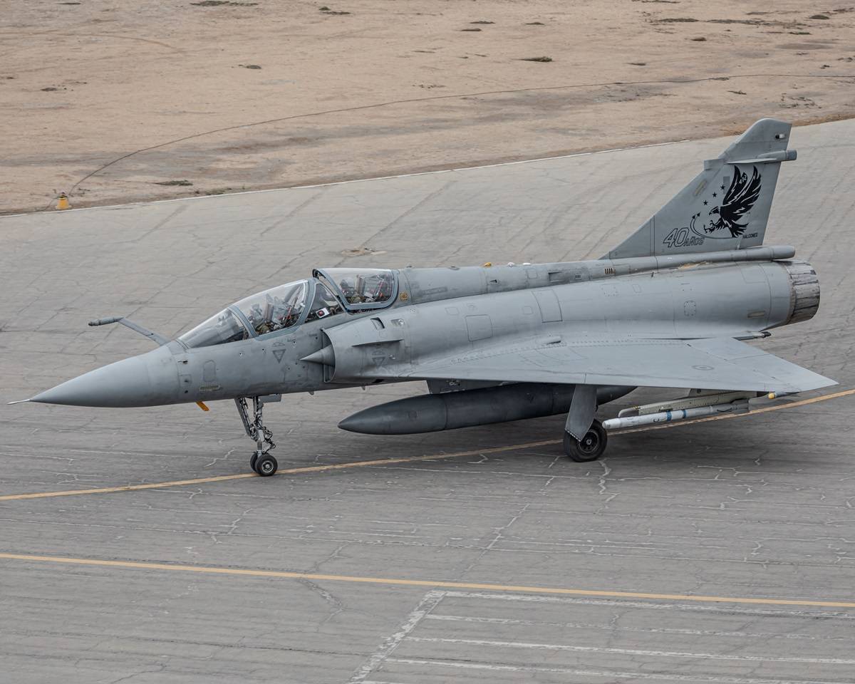 Mirage 2000DP del Grupo Aereo N° 4 (La Joya, Arequipa) con librea conmemorativa por el 40° Aniversario de su incorporación a la Fuerza Aerea. Mirage 2000DP del Grupo Aereo N° 4 (La Joya, Arequipa) con librea conmemorativa por el 40° Aniversario de su incorporación a la Fuerza Aerea.