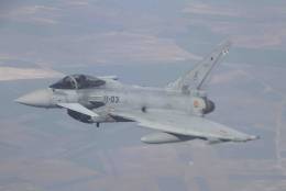 Uno de los Eurofighter del Ejrcito del Aire y del Espacio que mejora el CLAEX