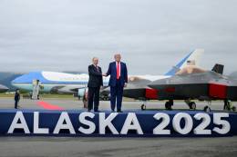 Trump y Putin en su reuni�n en Alaska. (foto: Casa Blanca)