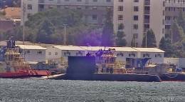 El submarino Thomson de la Armada de Chile en San Diego. (foto: WarshipCam)